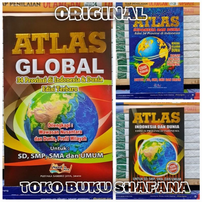 TERLARIS !!! BUKU ATLAS INDONESIA &amp; DUNIA EDISI 34 PROVINSI TERBARU