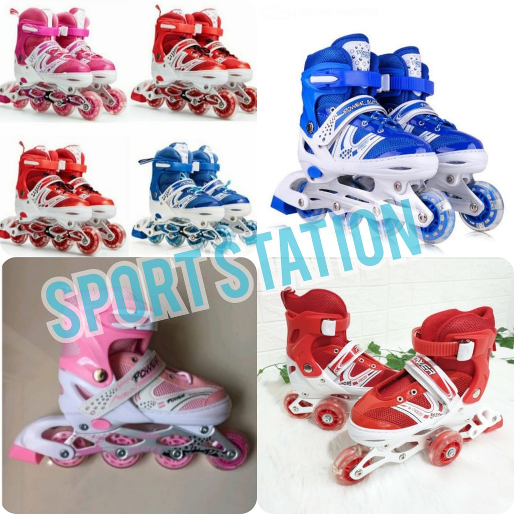 Sepatu Roda Anak Anak POWER Inline Skate Bajaj Free Baut dan Kunci L