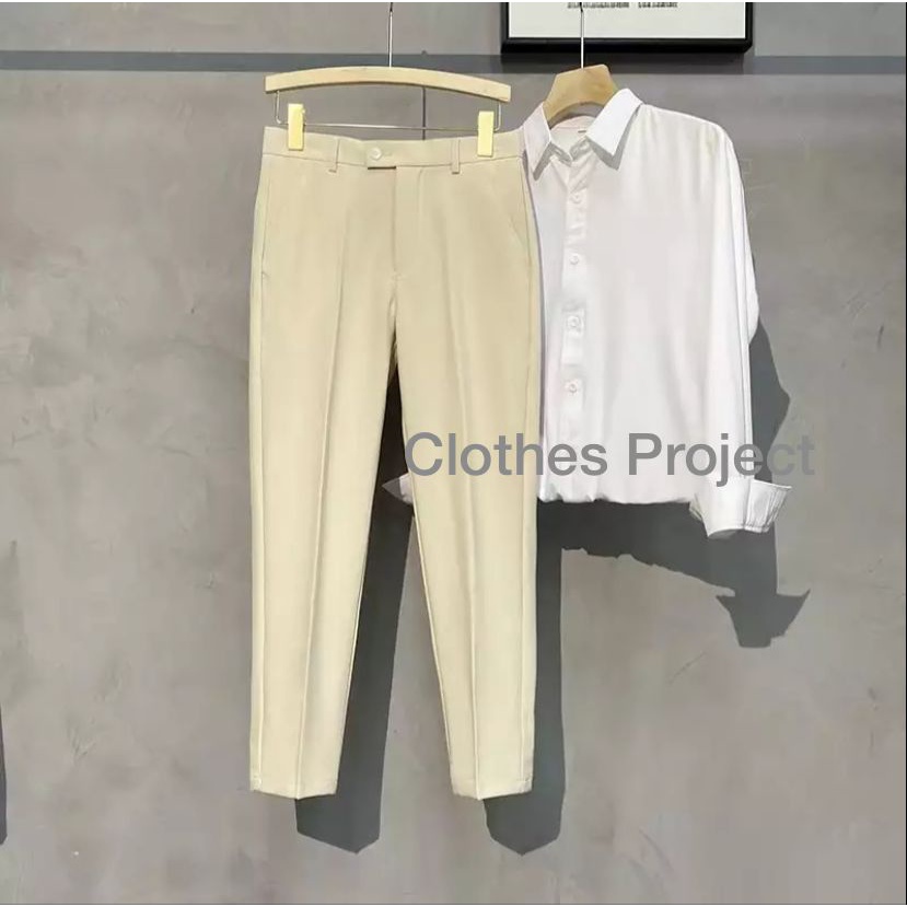 Setelan Kemeja Cewek Dewasa Warna Putih Casual Branded Set Kameja Wanita Lengan Panjang Import Model