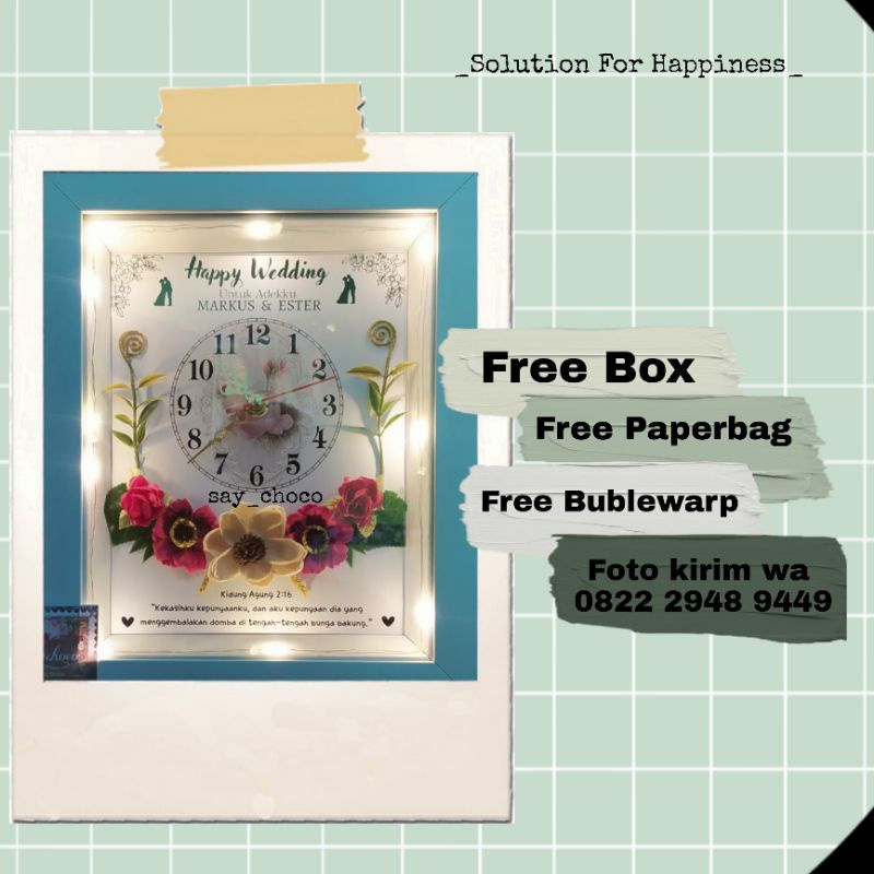 

jam dinding custom gift hampers frame 3D Tanpa foto