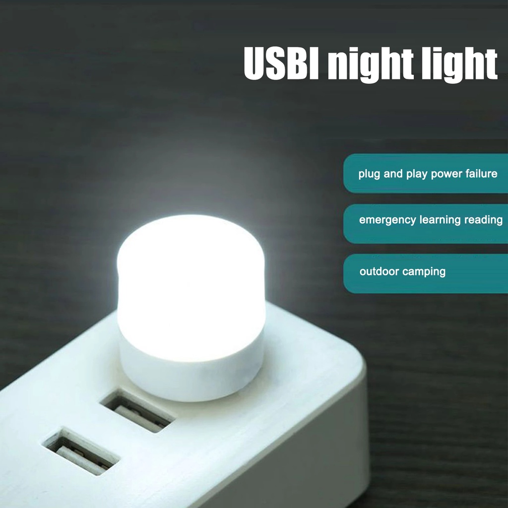 Lampu Malam LED USB Plug-in Portable Power &amp; Kartu Komputer / Membaca