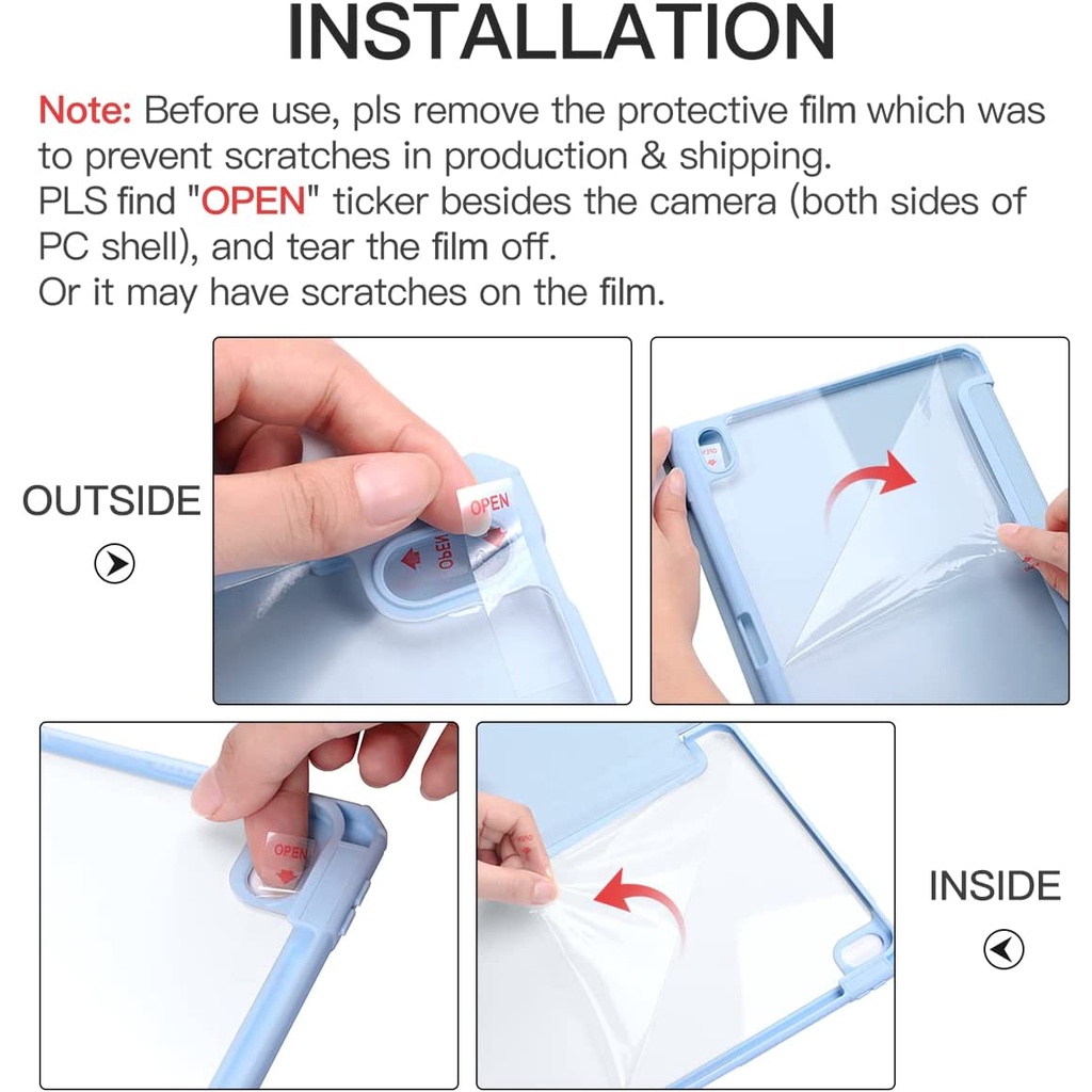 Case Tiga Lipatan Untuk iPad Air 5th Generation 2022 / iPad Air 4th Generation 2020 10.9 Inci