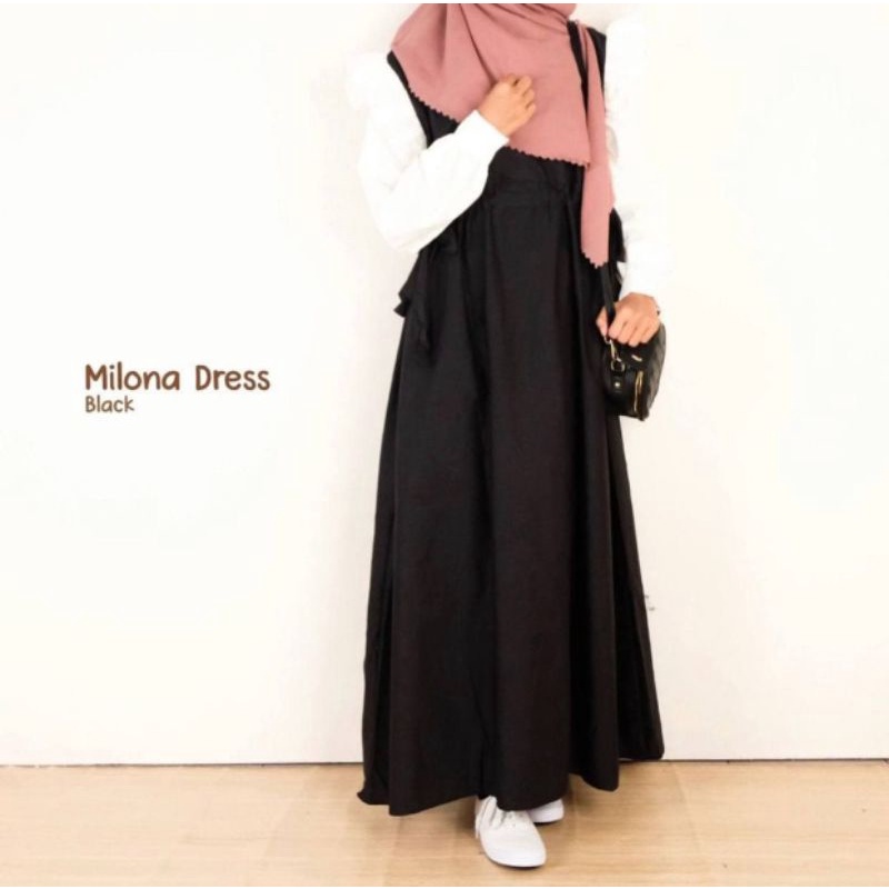 Milona - dress remaja - gamis polos - gamis remaja kekininan - gamis remaja terbaru 2021 - basic dre