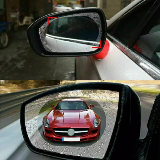 Trend-Kaca Film Spion Mobil Stiker Pelindung Spion Anti Fog Air Embun Hujan Kabut Spion Mobil Oval