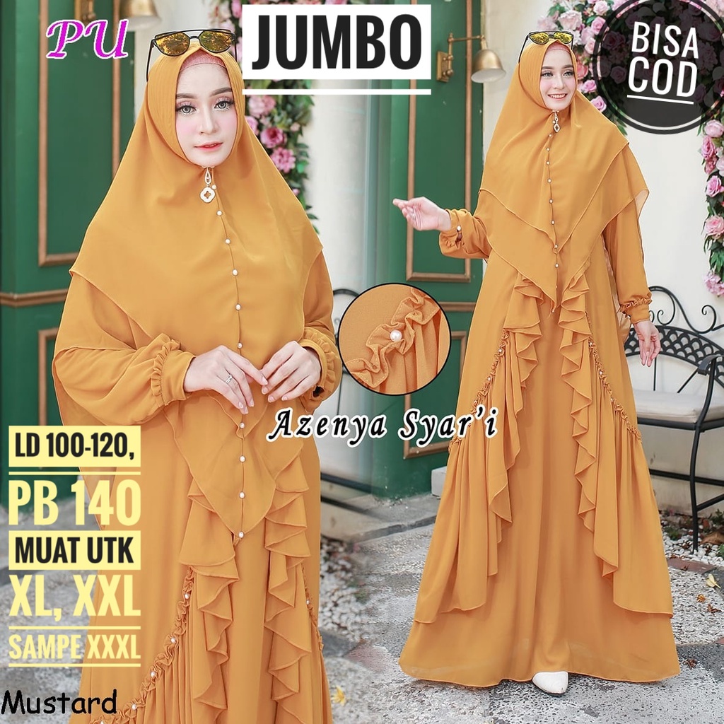 LD 110-120 Gamis Brokat Jumbo Hanum Baju Pesta Brukat Big size XXXL Polos Mewah