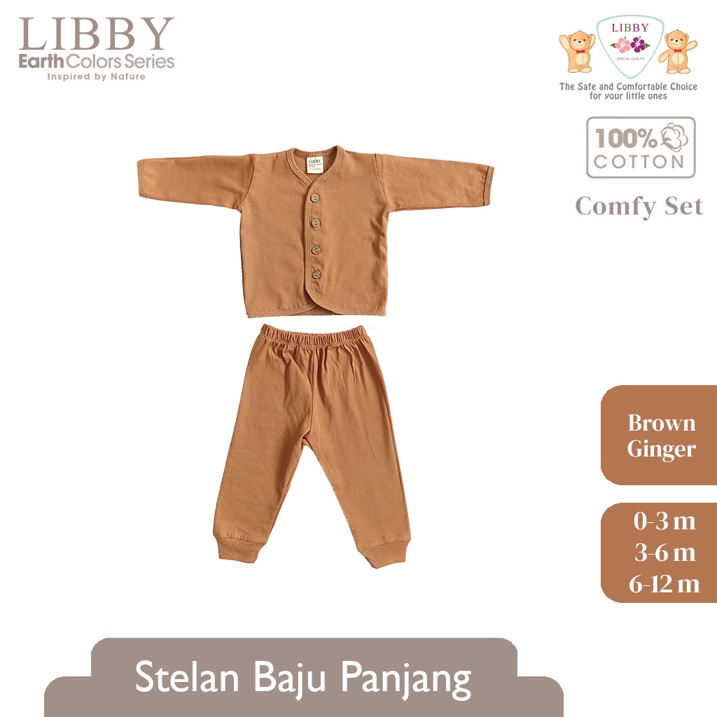 Libby Setelan Panjang Comfy Set - Libby Baby Motif Terbaru Earth Colors Series