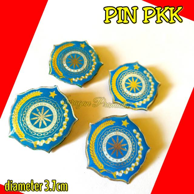 PIN PKK BIRU GAMBAR TIMBUL ( EMBOS/FOIL ) UKURAN 3.7 cm