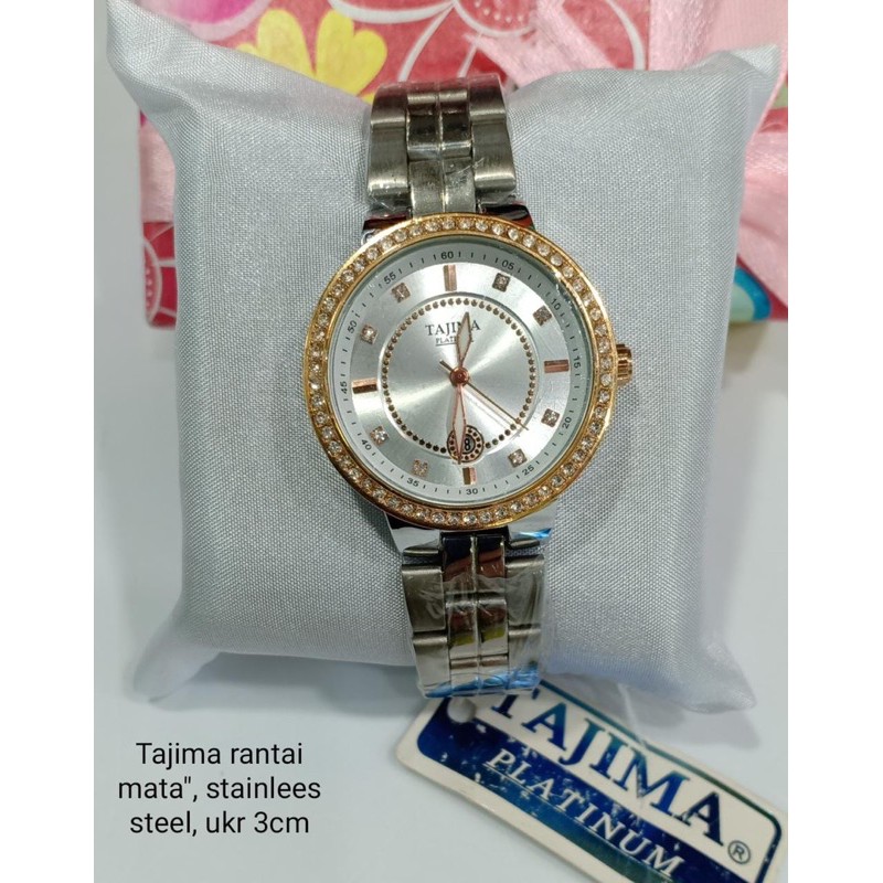 Jam Tangan Wanita Tajima Tanggal Aktif Stainless Steel