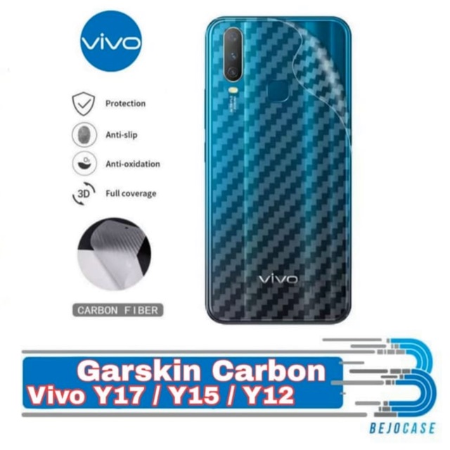 SKIN CARBON VIVO Y17S Y15S Y12 Y17 ANTI GORES BELAKANG VIVO Y12i Y15 Y17