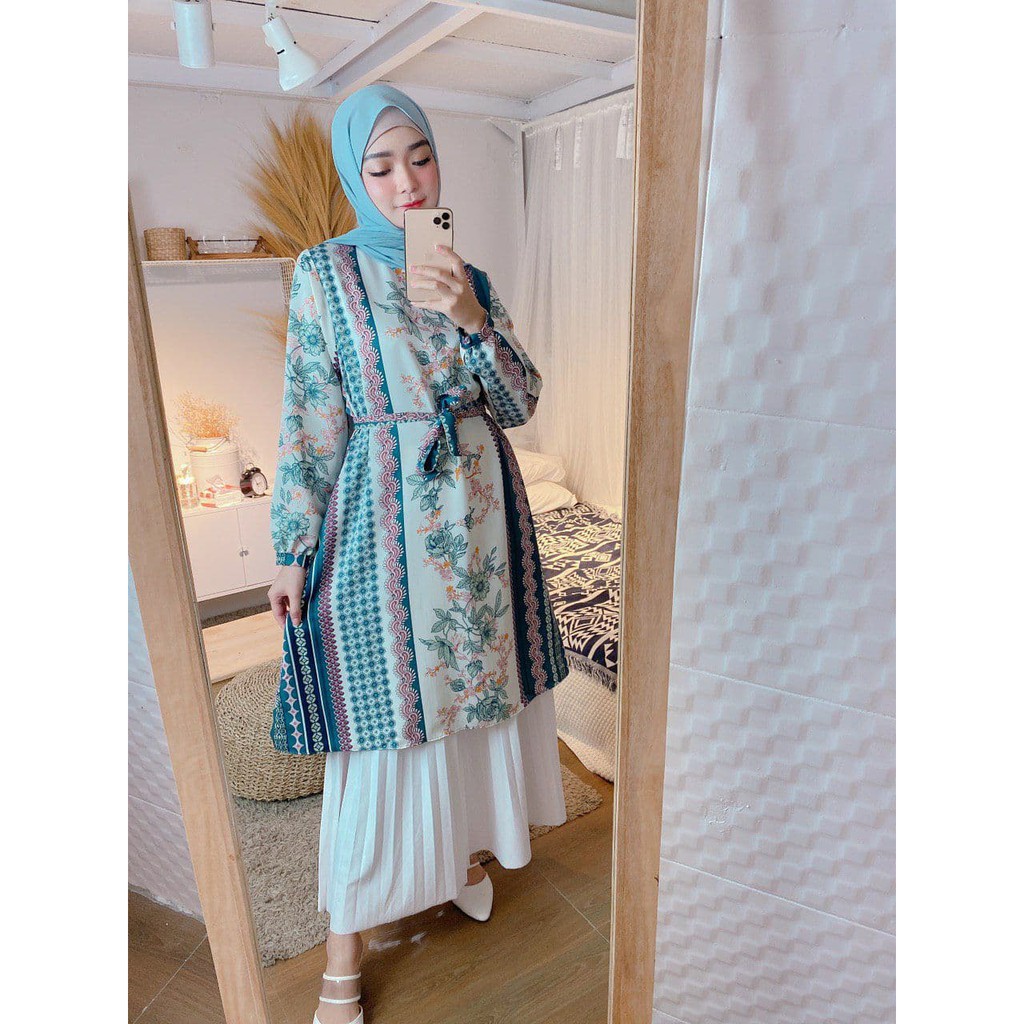 Tunik Zoya Maxmara Motif (wudhu friendly)