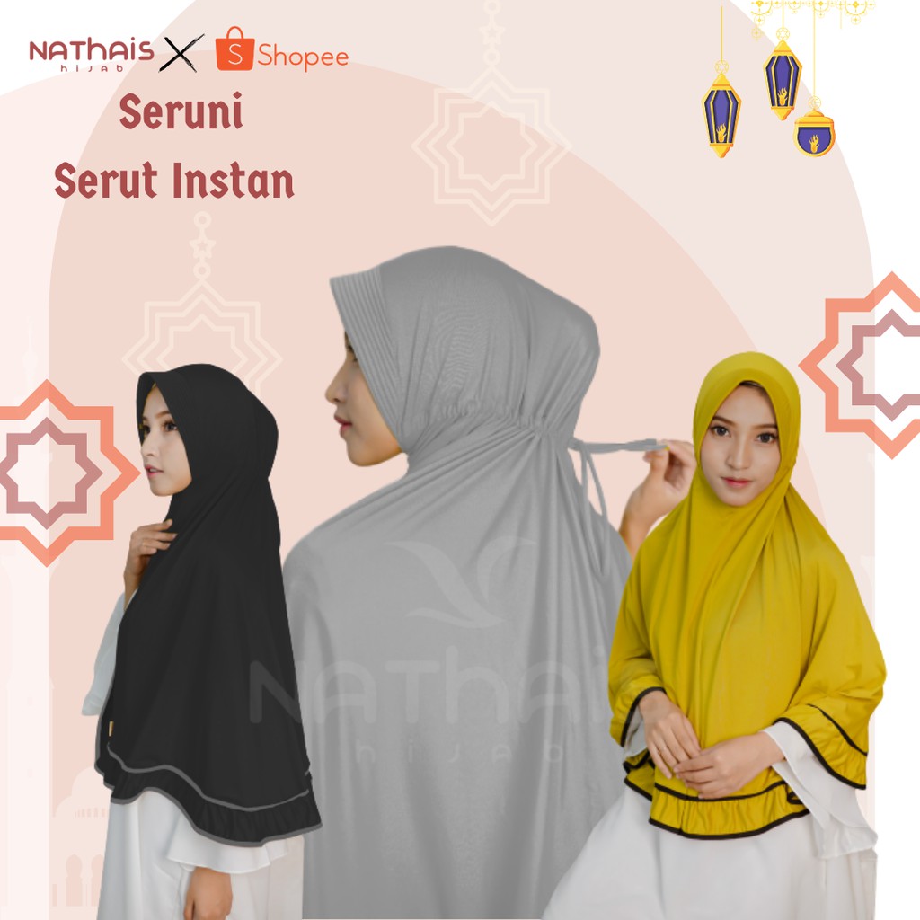 Jilbab Serut Jumbo Jersey List Rempel Hijab Serut Jokowi Kaos Tebal Premium
