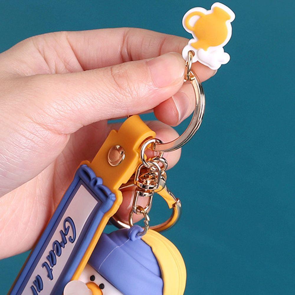 [Elegan] Gantungan Kunci Wanita Lucu Dekorasi Hadiah Resin Artis Bebek Tiup Gelembung Duck Key Holder