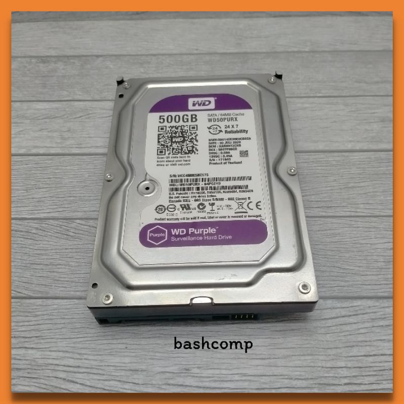 Hardisk Internal 500GB WD Purple Hdd For Cctv DVR Garansi 1 Tahun