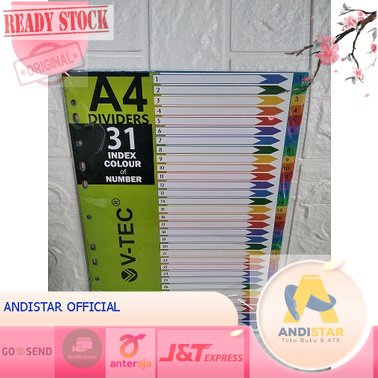 

A31 DIVIDER V-TEC ANGKA VT-A31/A4