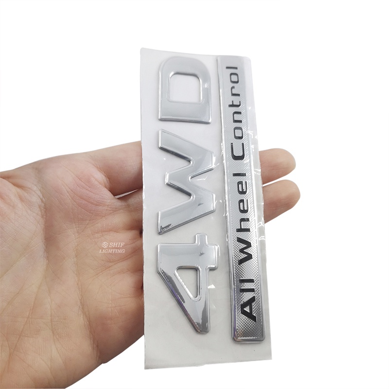 1pc Stiker Emblem Logo 4WD Bahan ABS Untuk Dekorasi Bagasi Belakang Mobil