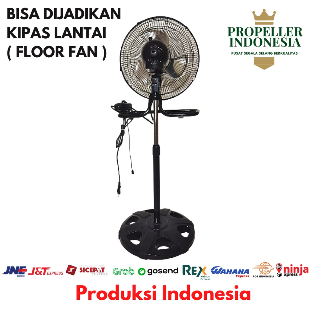 Kipas Angin Tornado Besi 3in1 12Inch Stand Fan Desk Fan Wall Fan-1218