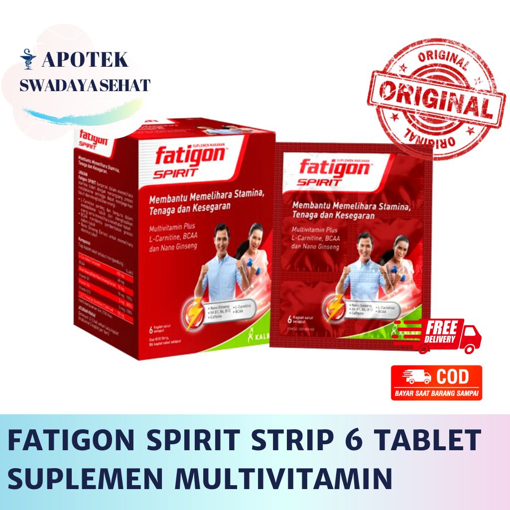 FATIGON SPIRIT STRIP 6 KAPLET - Suplemen Multivitamin Stamina Tubuh Tablet