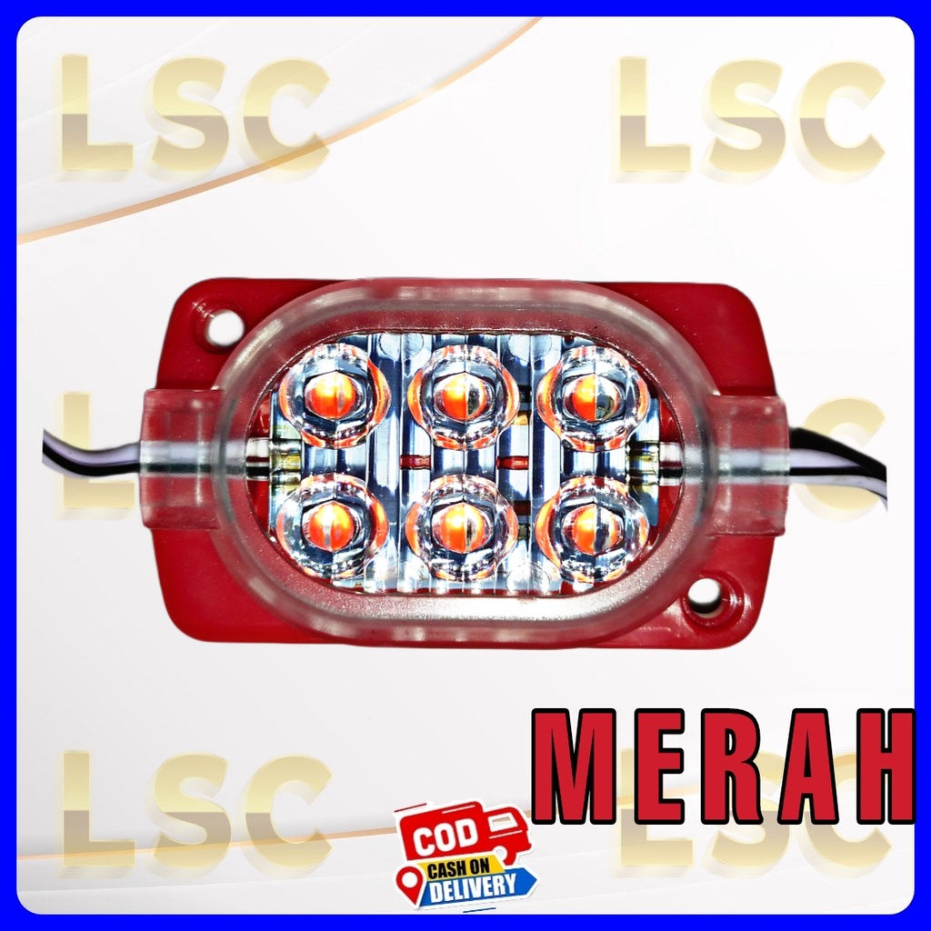 BARU!! Lampu led ultrasonik 6 mata kotak 12V dan 24V variasi mobil bis truk neon