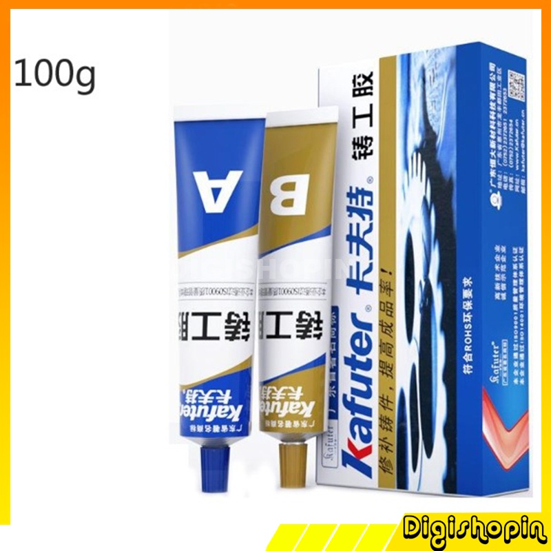 

Kafuter Lem Besi Baja Logam Aluminium Lem Caster Glue A+B Metal Repairing Adhesive Glue 100g / Lem Baja / Lem Aluminium / Kafuter A + B tahan air suhu tinggi lem Super Metalik Besi Baja Tahan Karat Aluminium Berlubang Penambal kebocoran