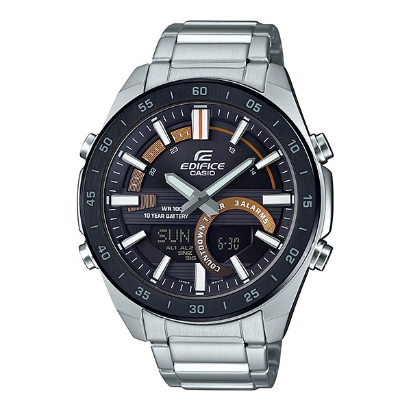 Casio Edifice Original ERA-120DB-1B Dual Time Stainless Steel