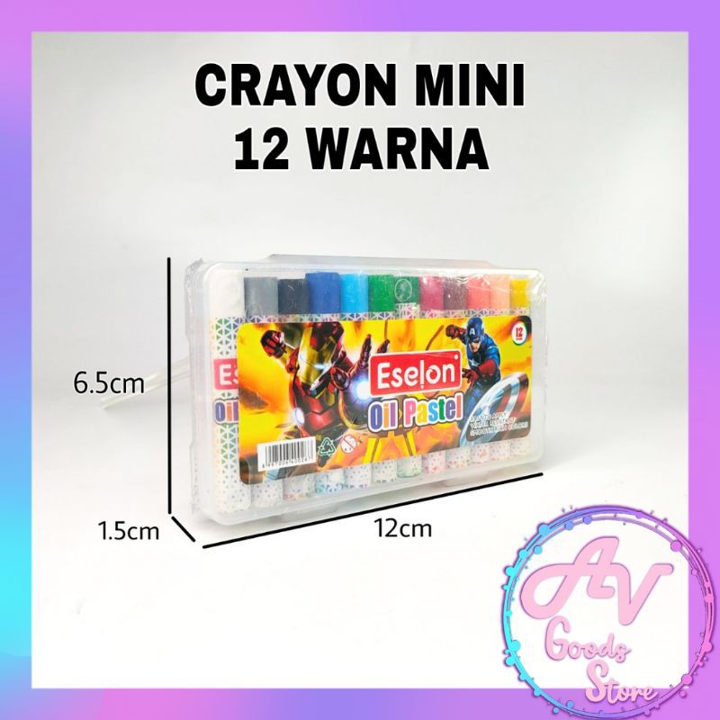 Crayon Krayon Mini Set 12 Warna Anak Anak Sekolah untuk Mewarnai — 10