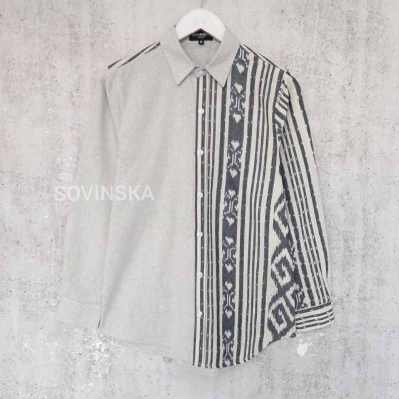 Grosir Kemeja Tenun Wtp 22 Abu-abu Baju Atasan Pria Kerja Modern MlG8V1sJyZblg