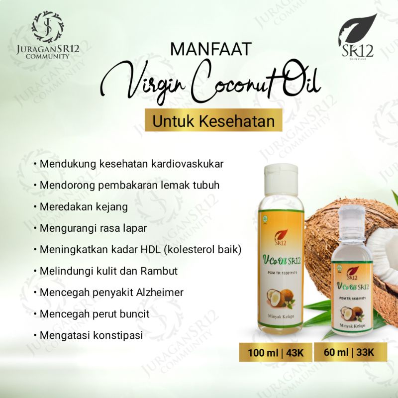 IMUN BOOSTER !! VCO MINYAK KELAPA MURNI SR12 / VICO VIRGIN COCONUT OIL 100ml