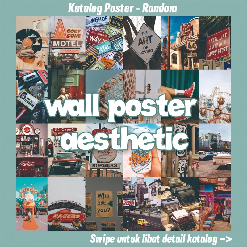 [24Pcs]Poster Dinding Aesthetic Murah | Wall Poster Aesthetic A6 A5