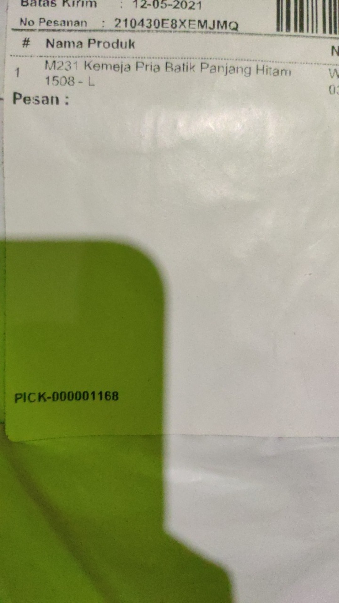 M231 Kemeja Pria Batik Panjang Hitam 1508