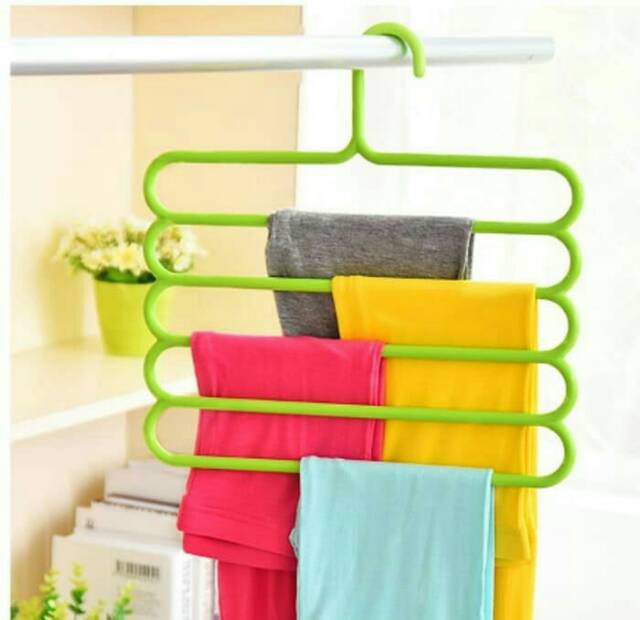 Gantungan Scarf Susun 5 Baju Kain Jilbab Hijab - Hanger Hanging Clothes