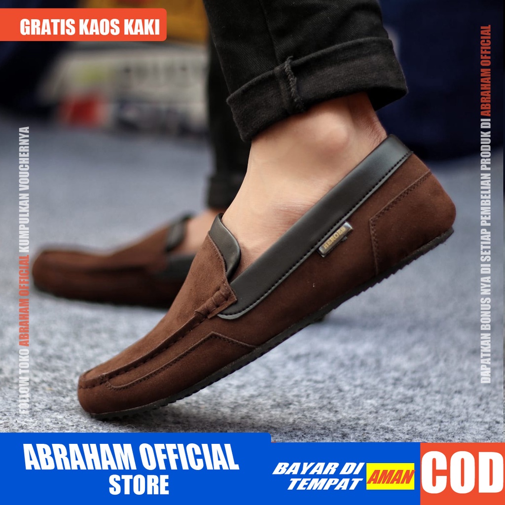 ABRHM x KILIAN Sepatu Slip On Pria Sepatu Pria Casual Sepatu Cowok/Cowo Ori Sepatu Kasual Slop Anti Slip Semi Formal Kerja Kuliah Gaya Santai Keren Kekinian Original Murah Terlaris