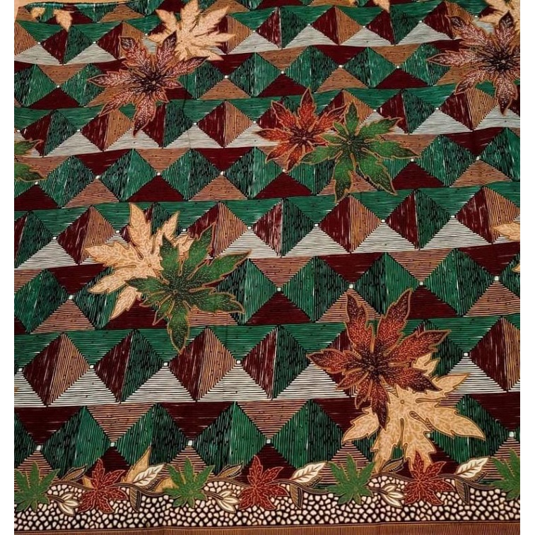 Kain batik solo alusan daun singkong wajik hijau