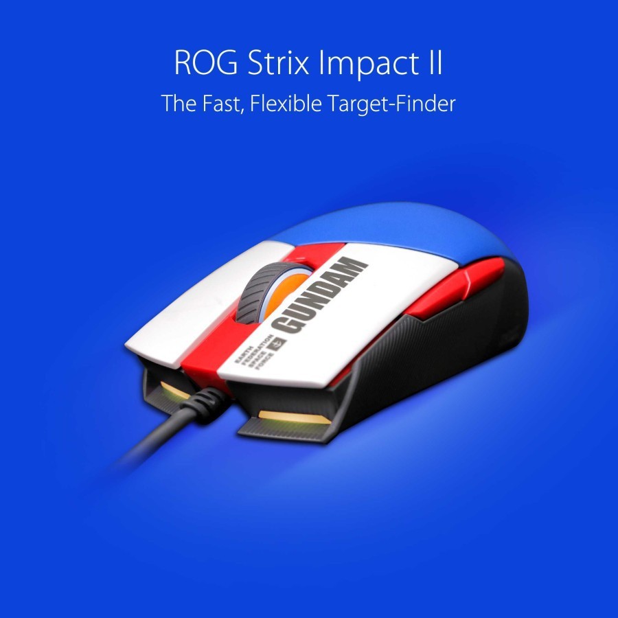 Mouse Asus Rog Strix Impact II RGB Gundam - Mouse Asus Strix Impact II Gundam Edition