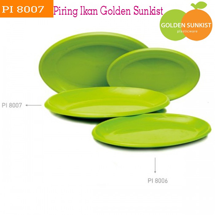 Piring Ikan Golden Sunkist PI-8007 , Piring Oval Besar Golden Sunkist