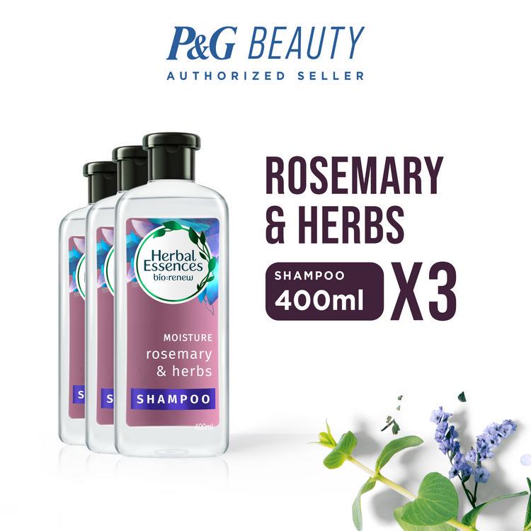 Herbal Essences Bio Renew Moisture Rosemary and Herbs Shampoo 400 ml x 3 pcs