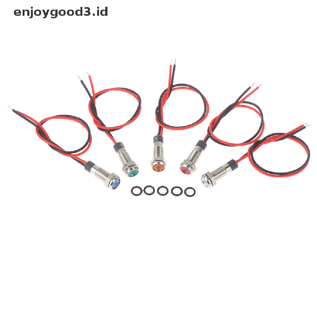 (Id) P67 Lampu Indikator Peringatan Led 6mm 3v 5v 6v 12v 24v 220v Anti Air Bahan Metal