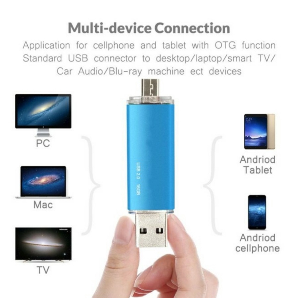 Flashdisk OTG Usb Flash Drive OTG &amp; USB 4GB / 8GB / 16GB / 32GB / 64GB / 128GB Compatible For All SmartPhone 2 in 1 Flash Disk USB Penyimpanan Data Flashdisk OTG Samsung OTG Interface : USB 2.0 &amp; Micro