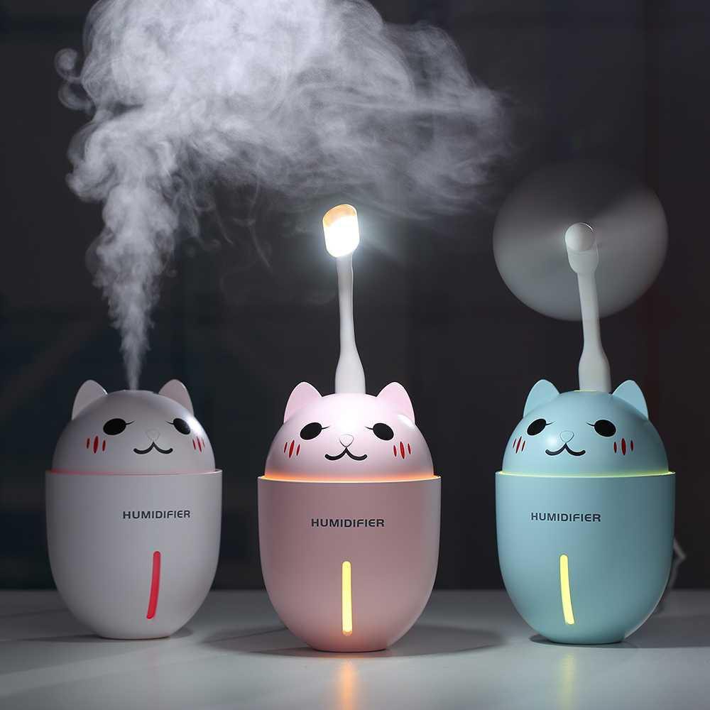 Taffware Cute Pet Humidifier 3 in 1 + LED Light + USB Fan - HUMI H1 [Biru]