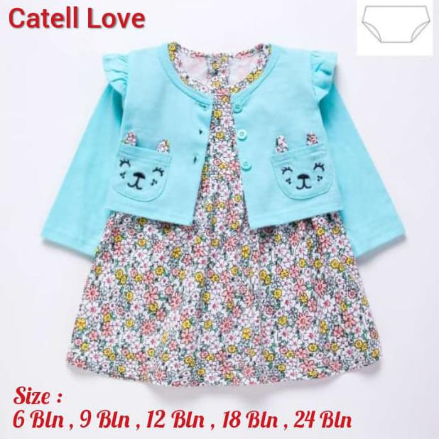 Baju Dress Cardigan Catell Love Carter'S Bayi Perempuan Blue Floral - 3-6 Bulan Anggunsale113