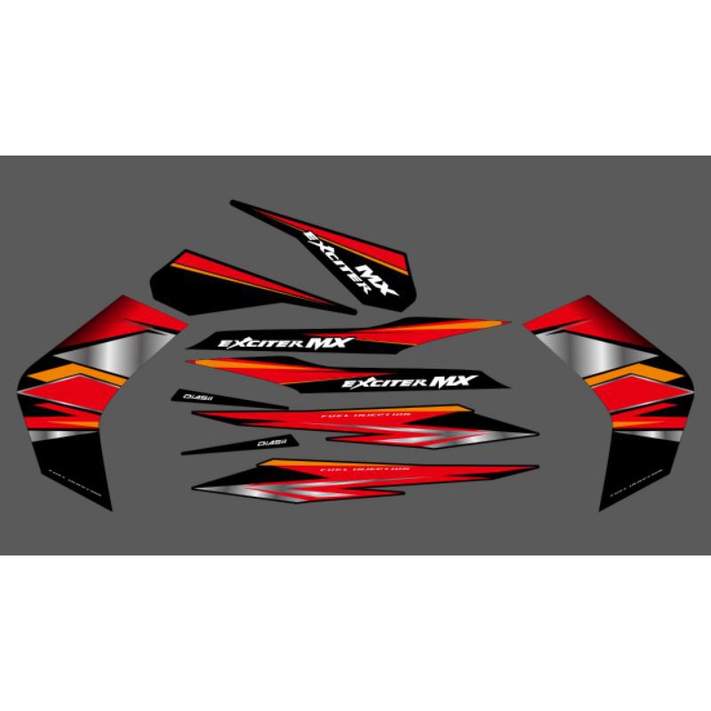 STRIPING MX OLD 135 EXCITER BLACK RED