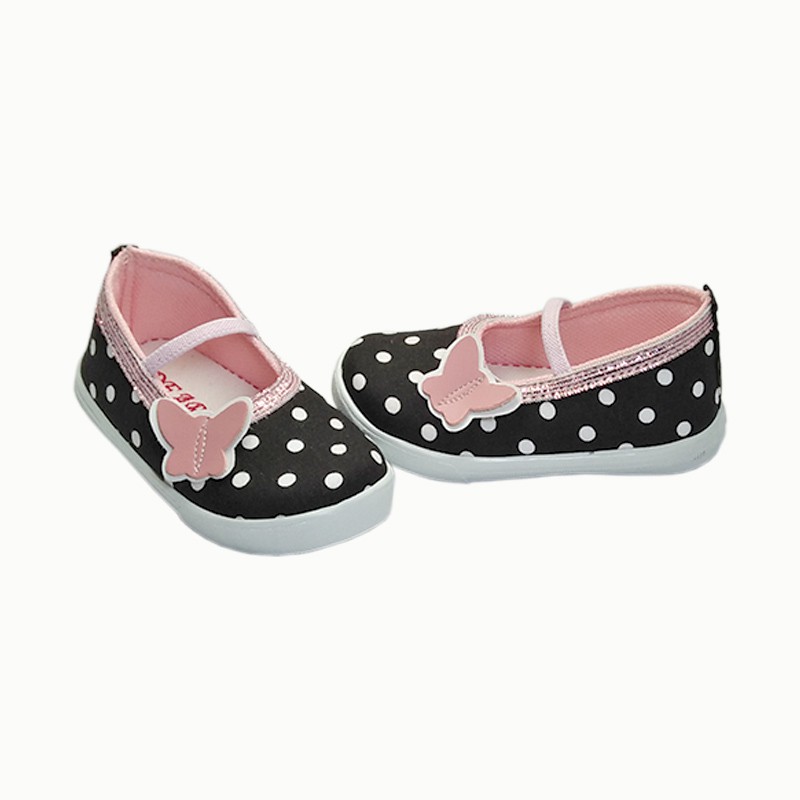 sepatu anak perempuan flat shoes umur 1 2 tahun kupu kupu C01 Hitam