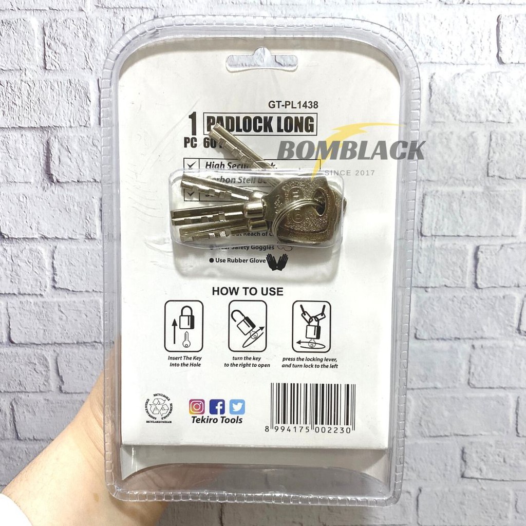 Gembok Panjang 60mm TEKIRO Rumah Pintu Pagar Motor Padlock Long