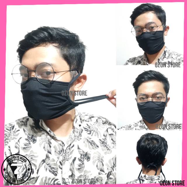 Masker Kain Polos / Masker Hijab Kain / Masker Kain Tali / Masker Mulut