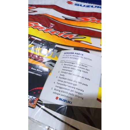 striping satria hiu merah hitam lscm asli original indopart