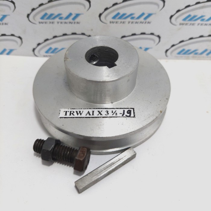 Pulley Pully Polli Aluminium Jalur Belt A1 x Diameter 3,5inc x as 19mm