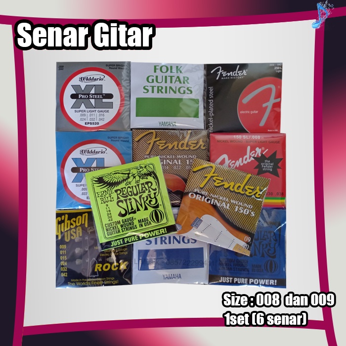 SENAR GITAR ELEKTRIK AKUSTIK FENDER HITAM 008-032 (LOKAL PREMIUM) - BLACK FENDER ORIGINAL NICKEL WOUND GUITAR STRINGS