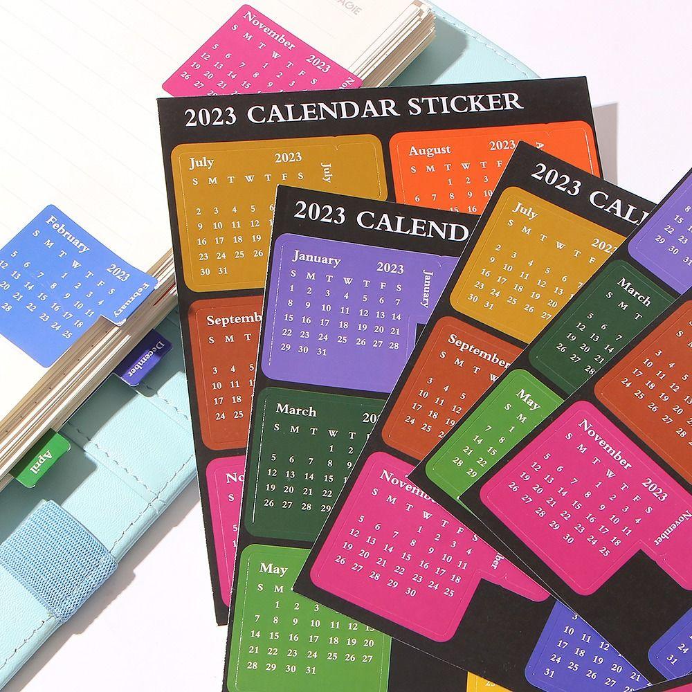 Stiker Label Kalender Nanas 5lembar New Creative Stationery Calendar Sticker