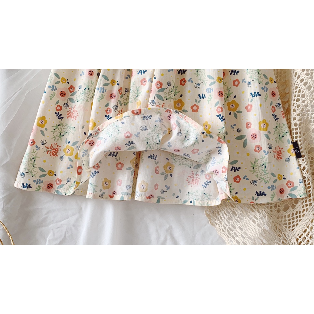 Dress Floral Anak Perempuan Korea Gadis Bayi Anak Anak Putri Gaun Rok Lengan Pendek