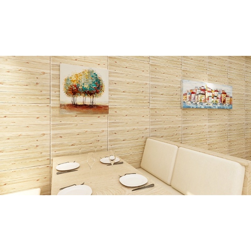 FYGALERYSURABAYA HL0200 Wallpaper Dinding 3D Foam Wood Motif Kayu