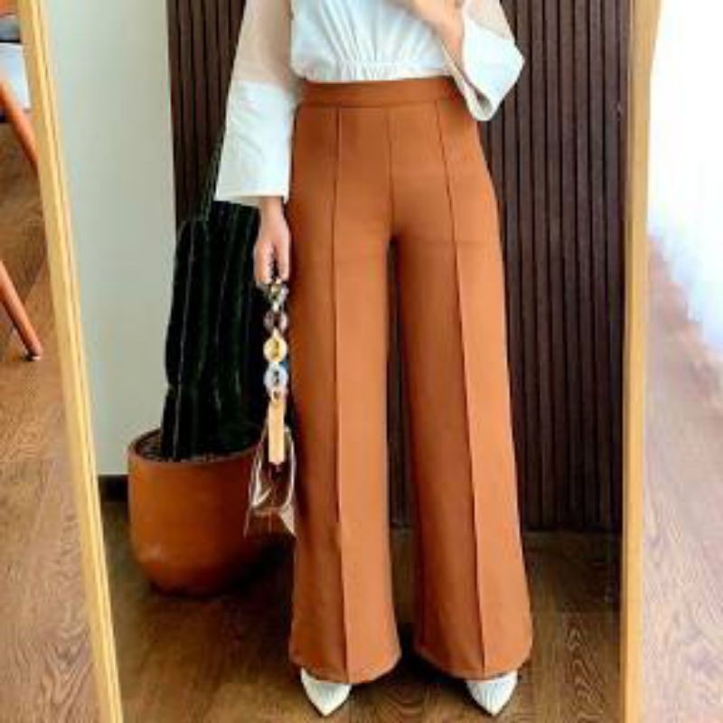 CELANA KULOT PANJANG CUBIT SCUBA TEBAL PILIHAN TERBAIK-Mocca